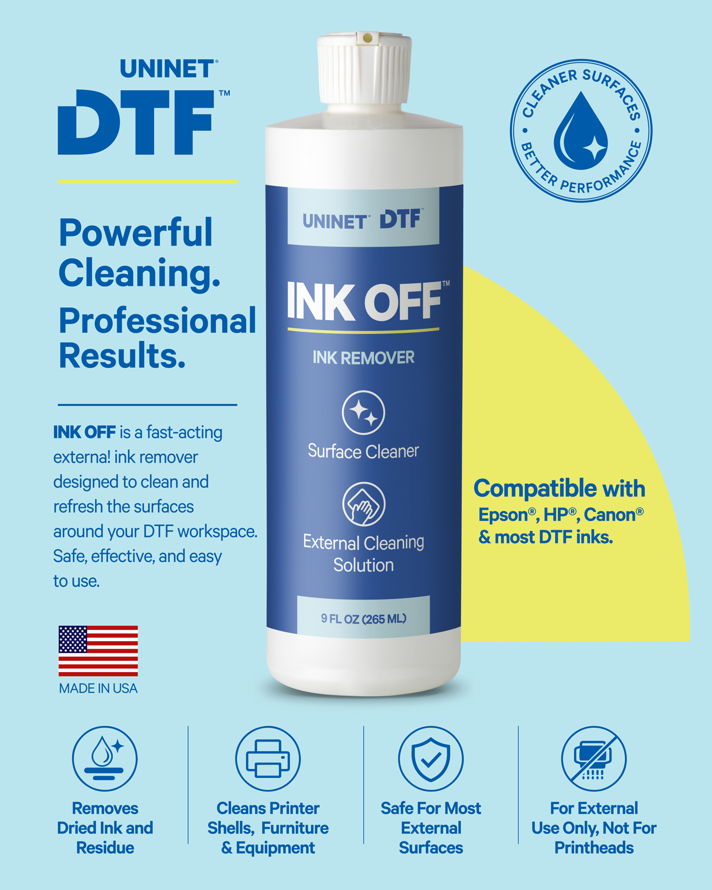 UNINET DTF INK OFF External Cleaning Ink Remover